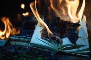 books being burnt